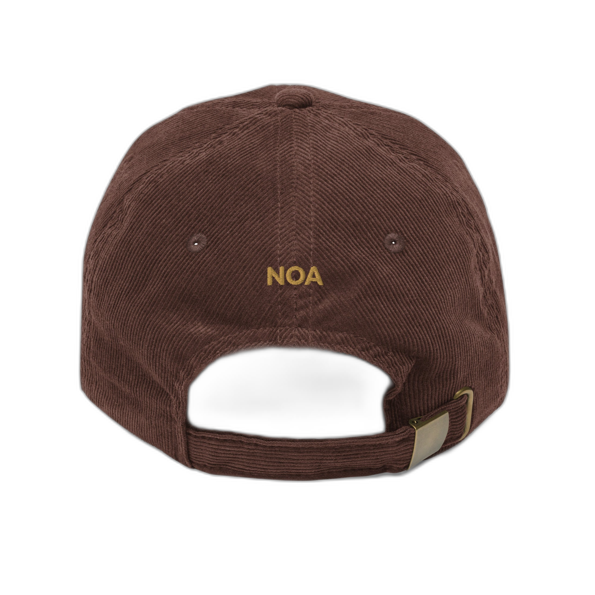 NOA 140 Macchiato vintage corduroy cap - brown embroidered, side profile
