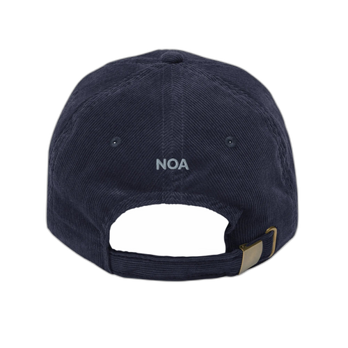 NOA 140 Marine vintage corduroy cap - navy blue embroidered, side profile