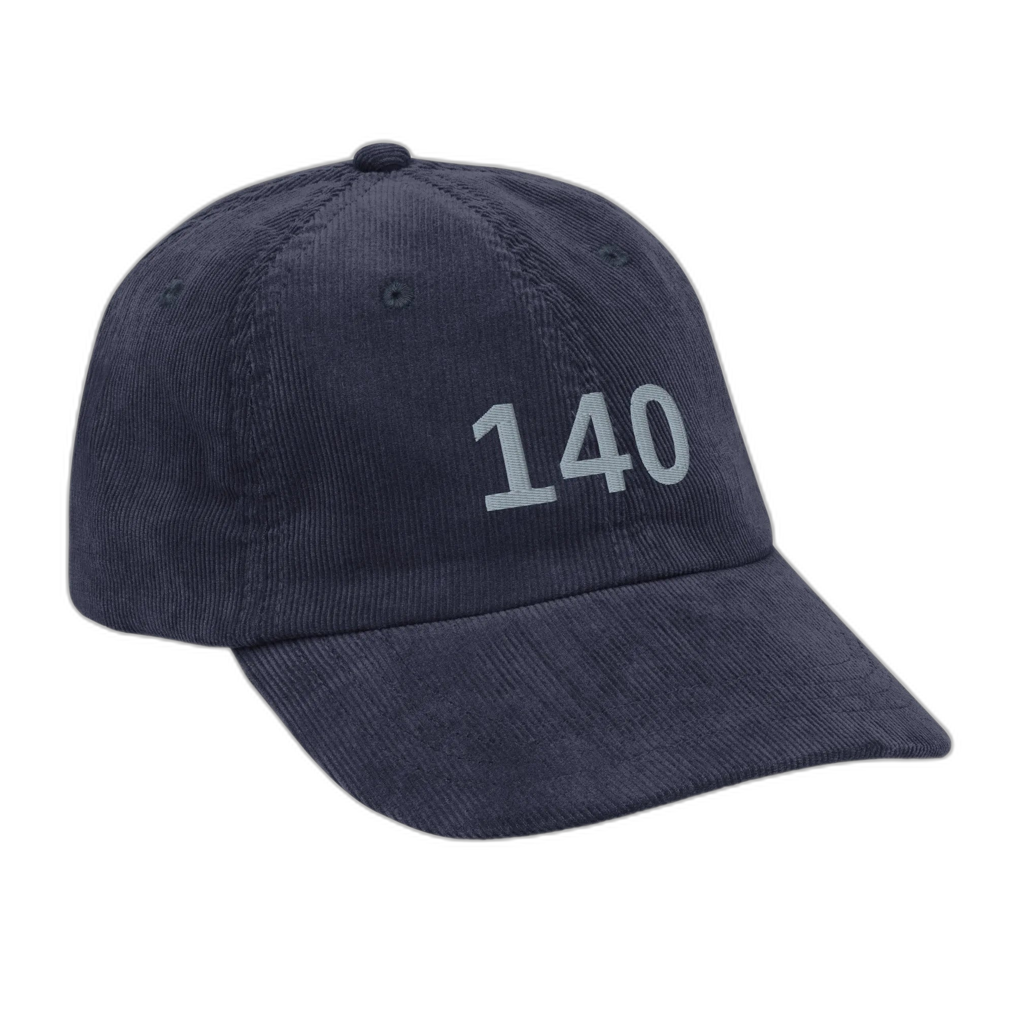 NOA 140 Marine vintage corduroy cap - navy blue, rear adjustable strap view