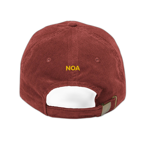NOA 140 Meridian vintage corduroy cap - burgundy embroidered, side profile