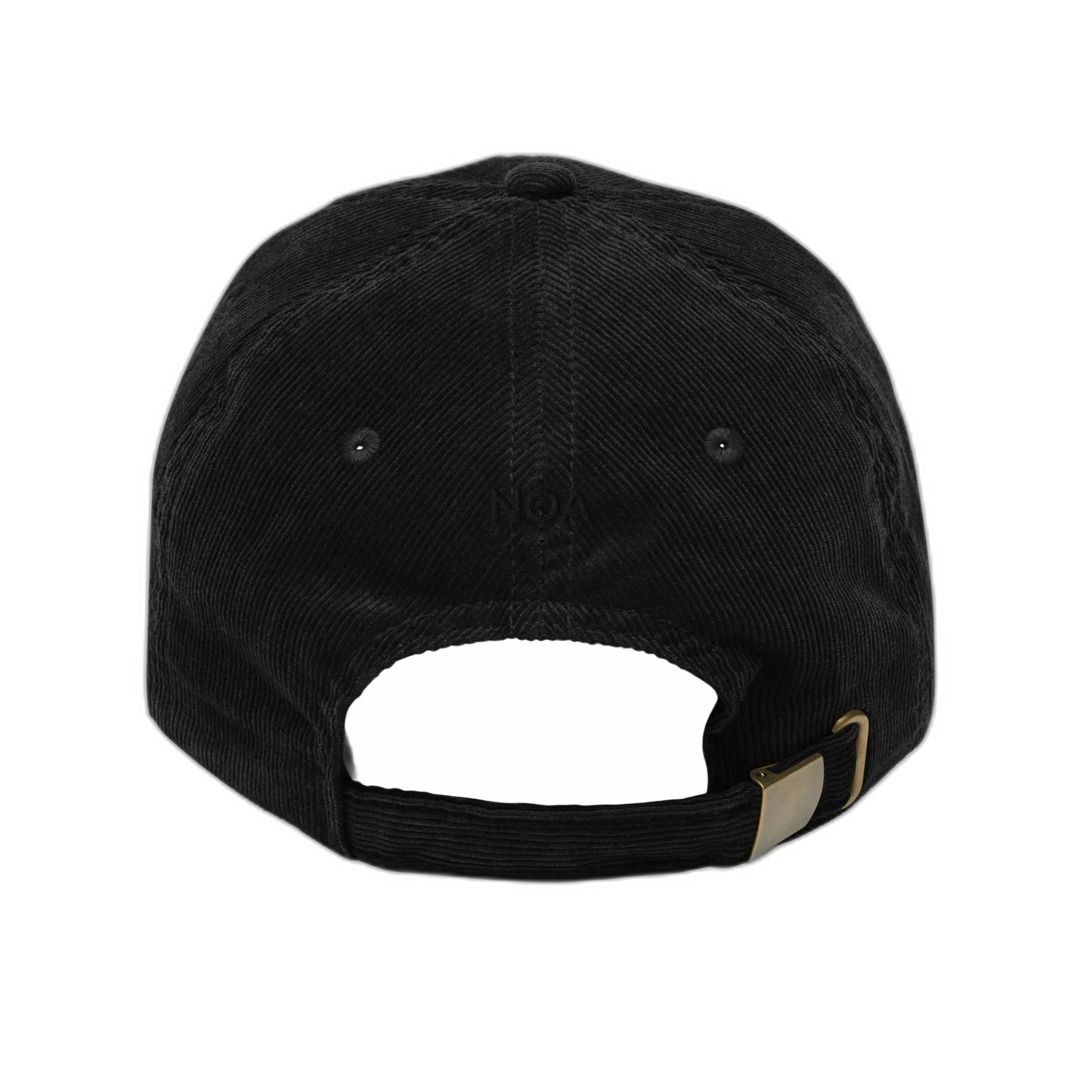NOA 140 Midnight vintage corduroy cap - black embroidered, side profile
