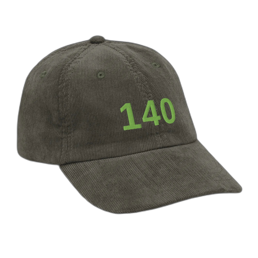 NOA 140 Monstera vintage corduroy cap - olive green, rear adjustable strap view