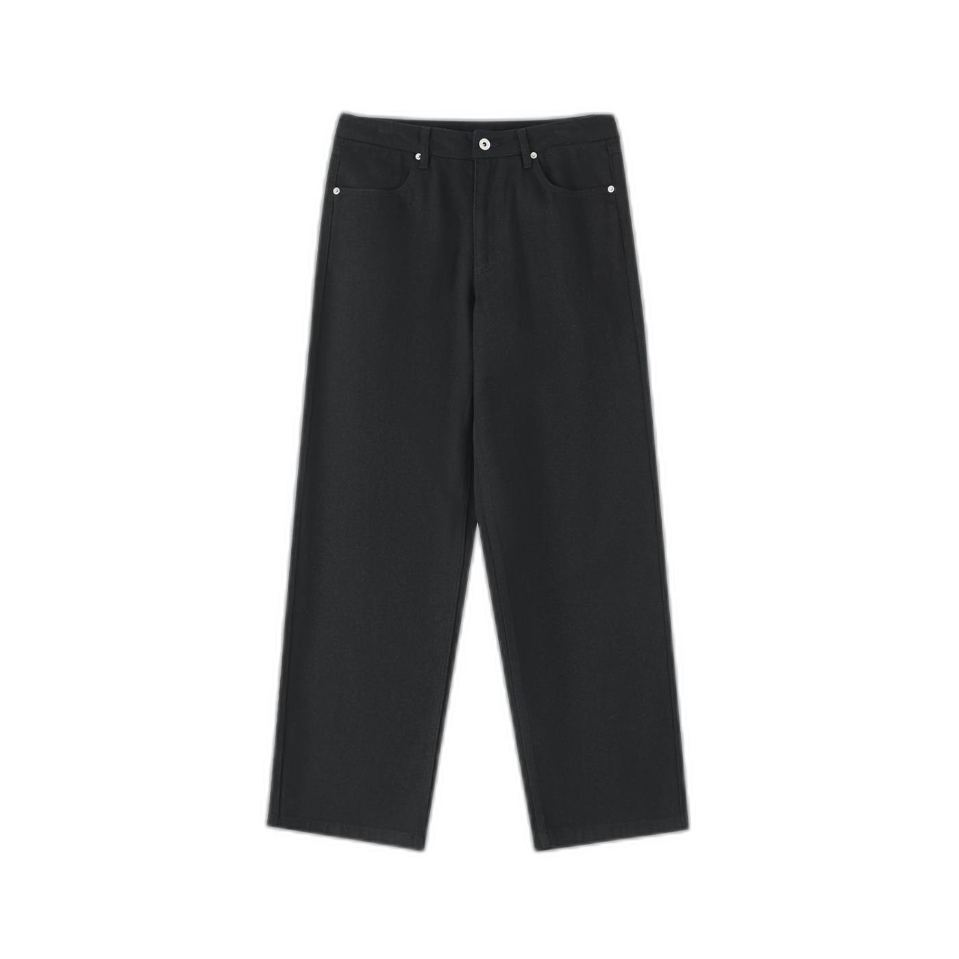 NOA Achilles Berlin heavyweight cotton pants - black straight leg, rear view with panel detail
