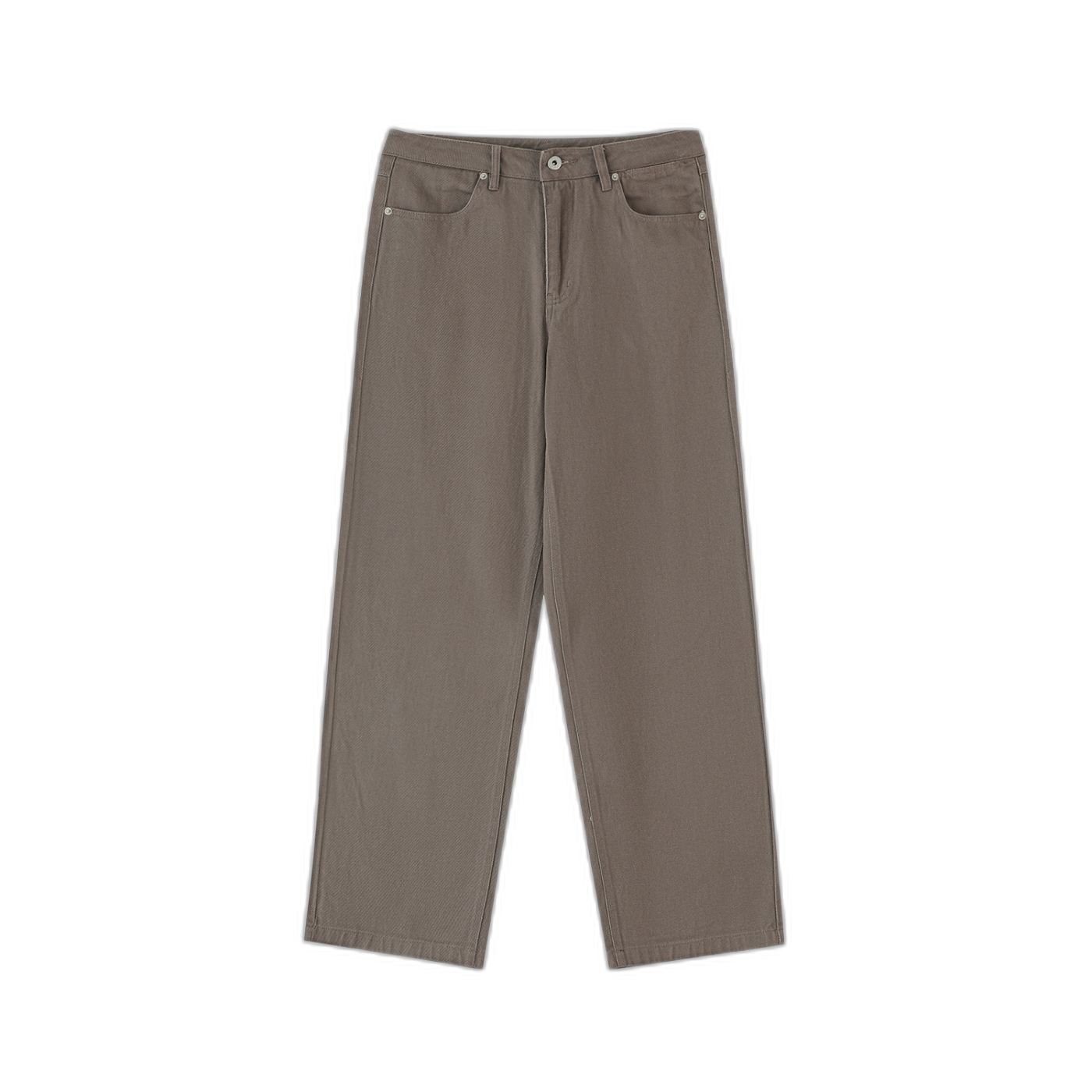 NOA Achilles Brooklyn heavyweight cotton pants - brownstone tan straight leg, rear view with panel detail