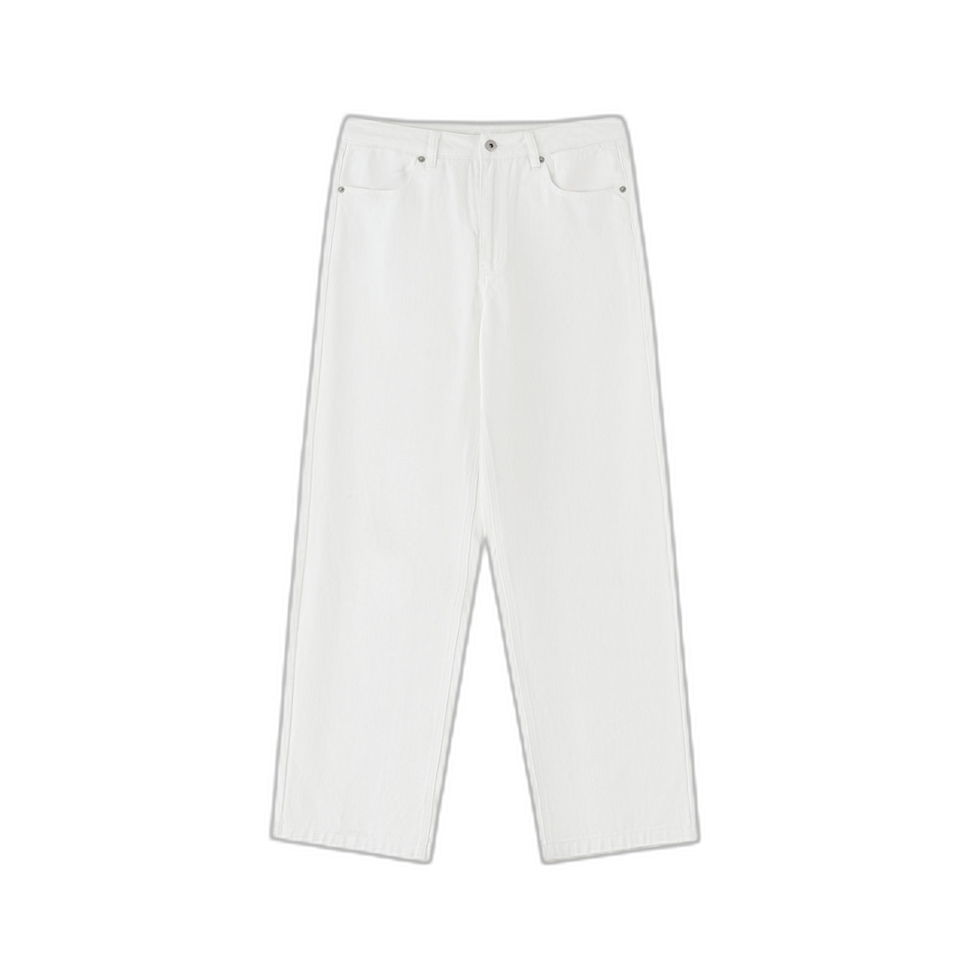 NOA Achilles Lisbon heavyweight cotton pants - branco straight leg, rear view with panel detail