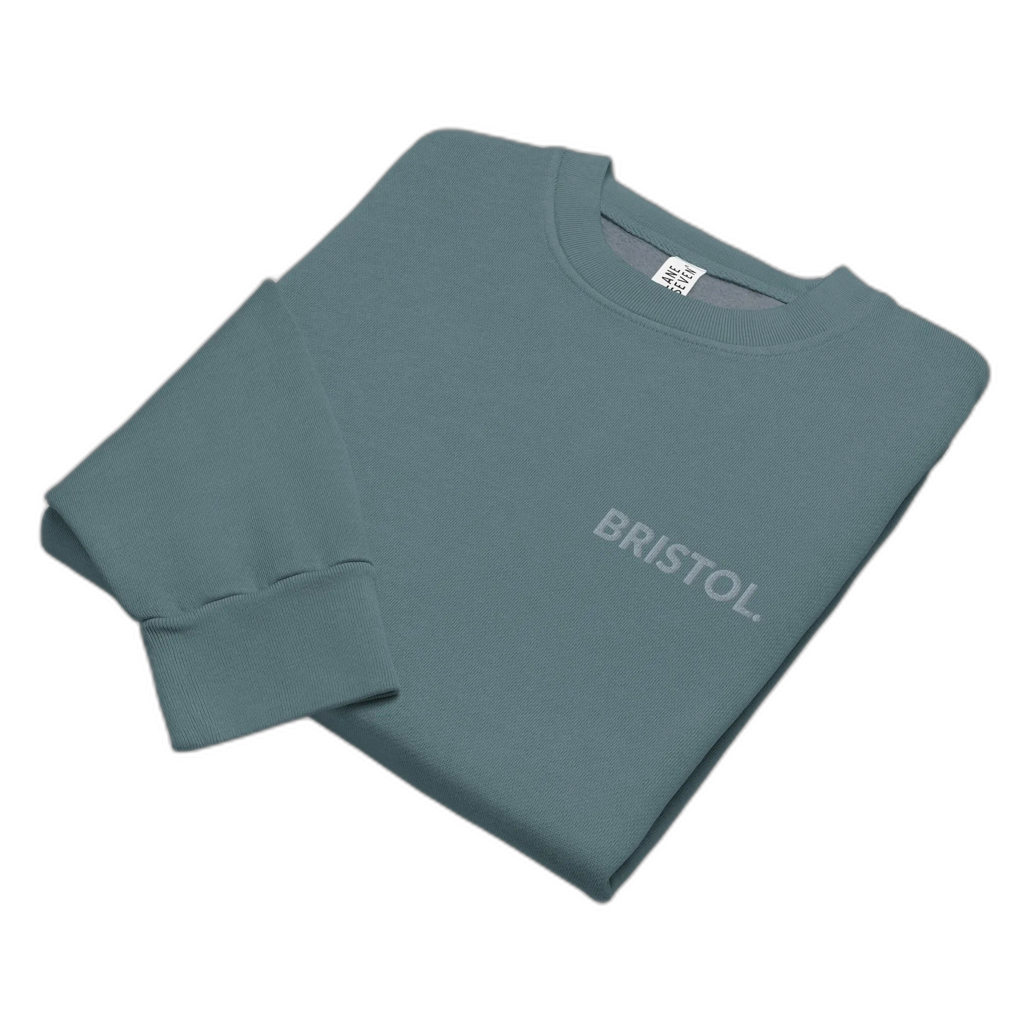 NOA Bristol Crew heavyweight crewneck sweatshirt - teal, rear view