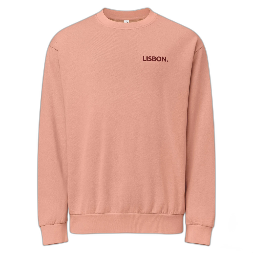 NOA Lisbon Crew heavyweight cotton crewneck sweatshirt - slate embroidered, front view