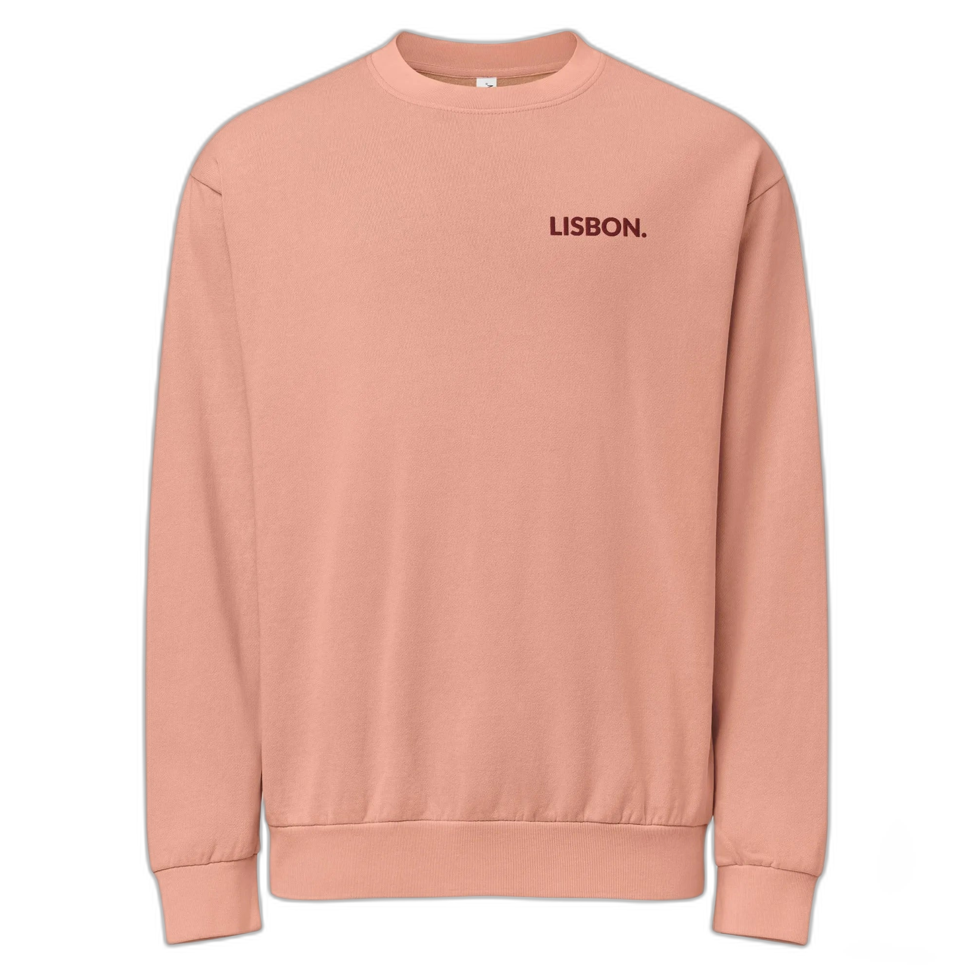 NOA Lisbon Crew heavyweight cotton crewneck sweatshirt - slate embroidered, front view