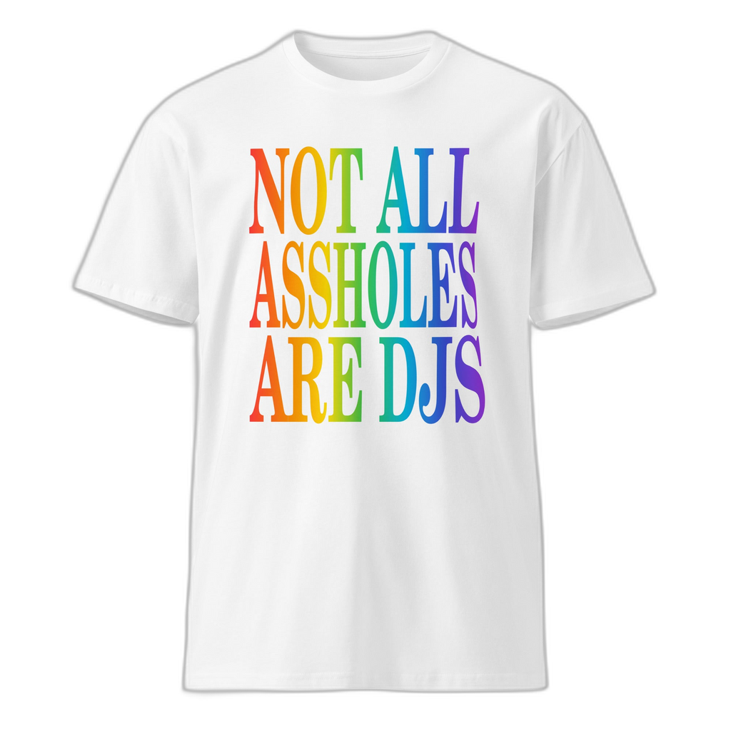 NOA Arctic Rainbow premium unisex t-shirt - white with rainbow NOA logo, front view