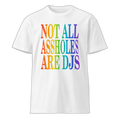 NOA Arctic Rainbow premium unisex t-shirt - white with rainbow NOA logo, front view