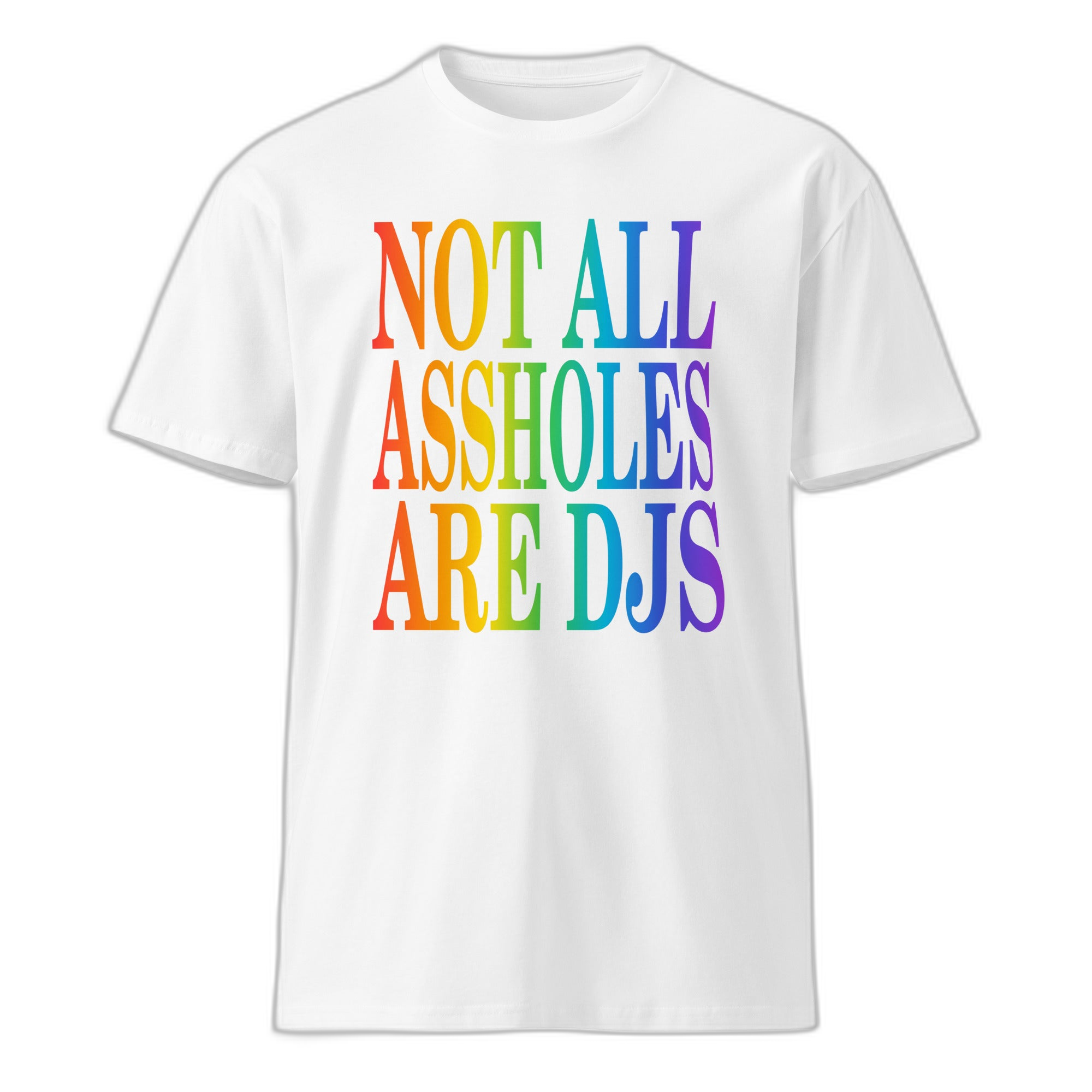 NOA Arctic Rainbow premium unisex t-shirt - white with rainbow NOA logo, front view