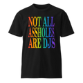 NOA Midnight Rainbow premium unisex t-shirt - black with rainbow NOA logo, front view