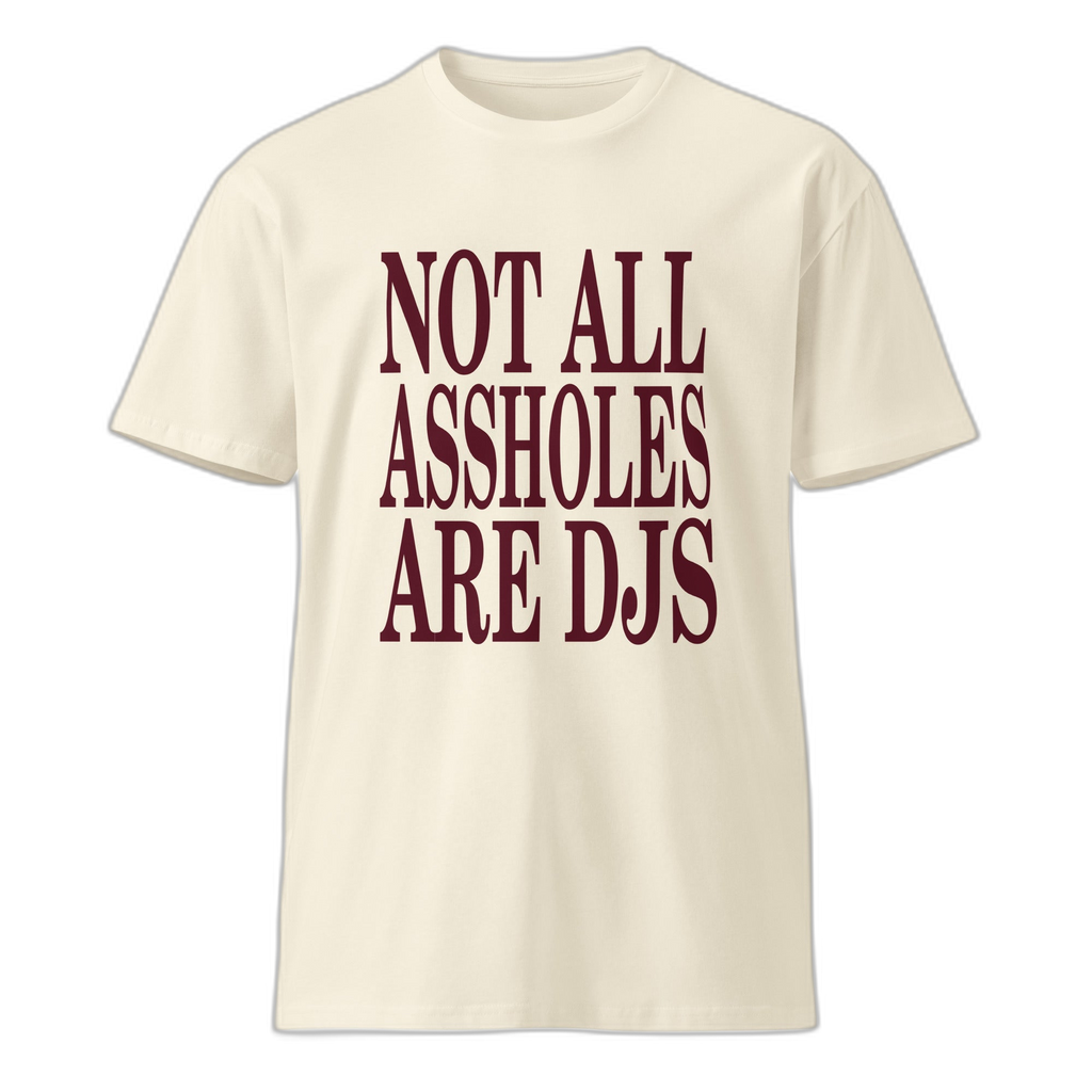 NOA Off-White Burgundy premium unisex t-shirt - navy with burgundy NOA logo, front view