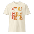 NOA Off-White Sunset premium unisex t-shirt - navy with sunset NOA logo, front view