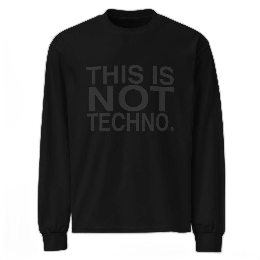 NOA Techno premium heavyweight long sleeve shirt - front view with Techno print