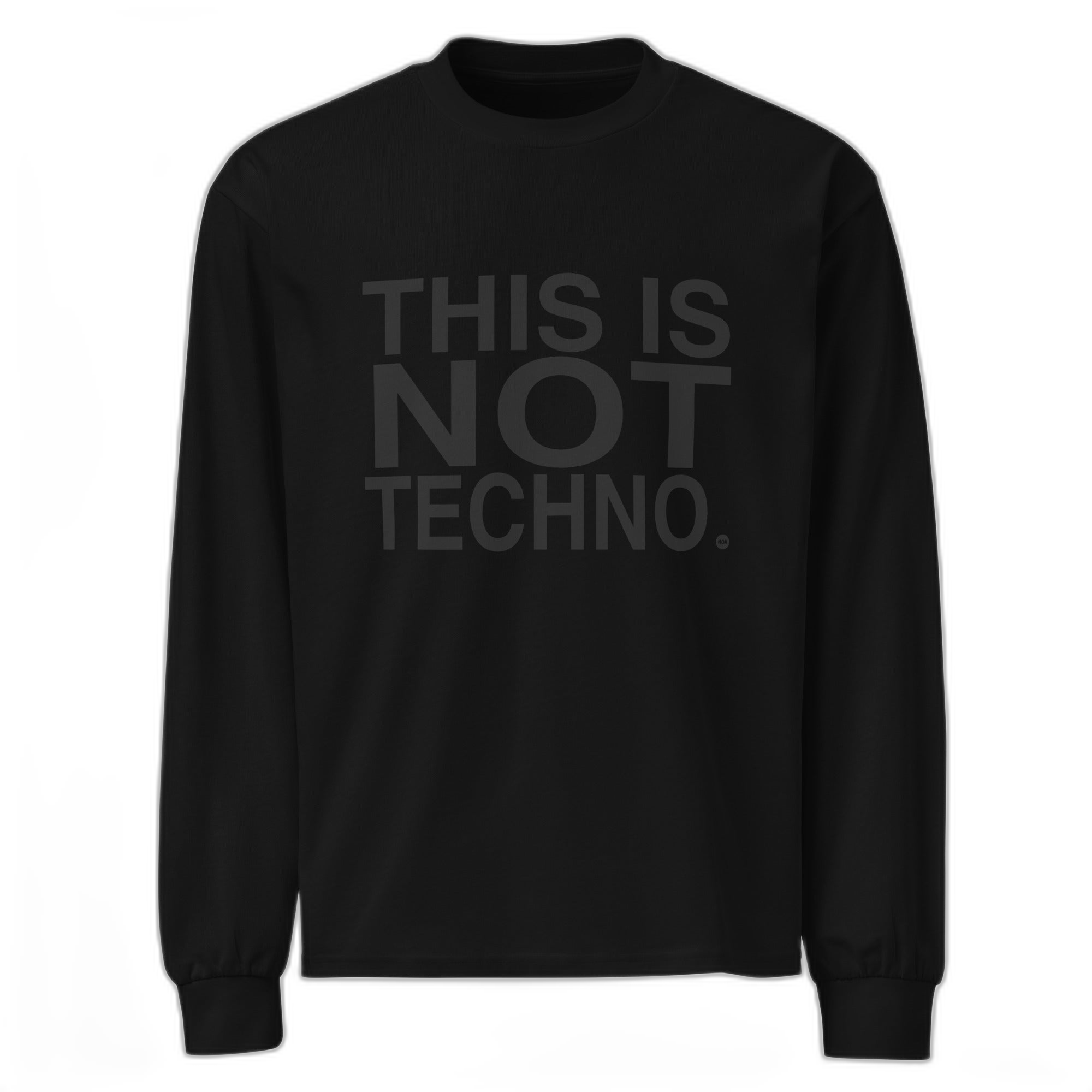 NOA Techno premium heavyweight long sleeve shirt - front view with Techno print