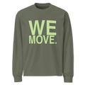 NOA We Move premium heavyweight long sleeve shirt - front view with We Move print